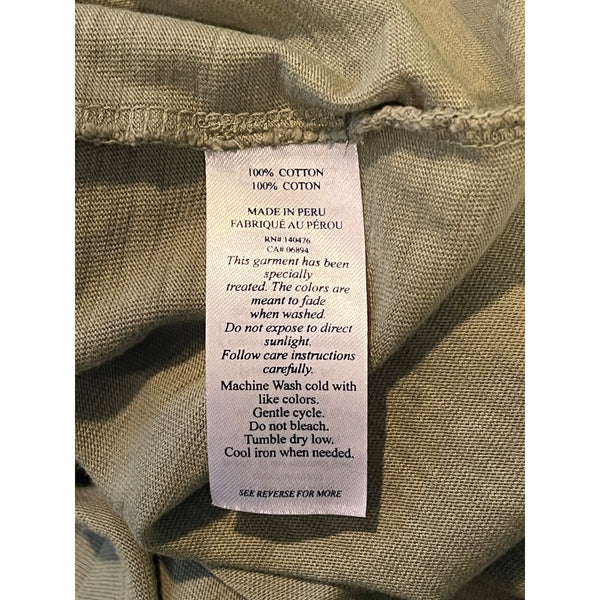 Faherty Sunwashed Polo Shirt Men's XL Olive Green Cotton Slub Pocket Casual