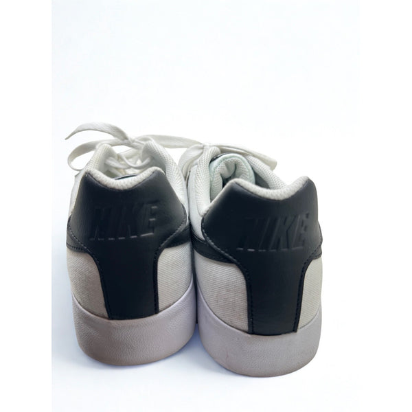 Nike Womens Court Royal AC Canvas Tennis Shoe CD5405 100 White Black Sz 10 EUC