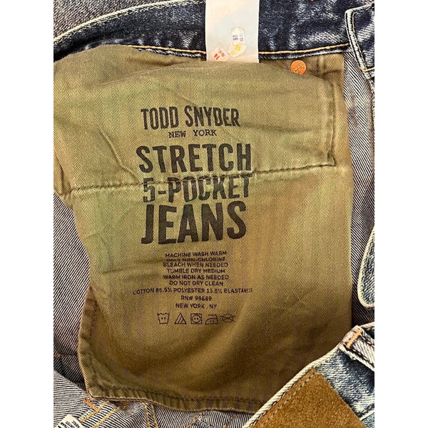 Todd Snyder Slim Fit Jeans Men's 35x32 Stretch 5 Pocket Straight Denim Blue