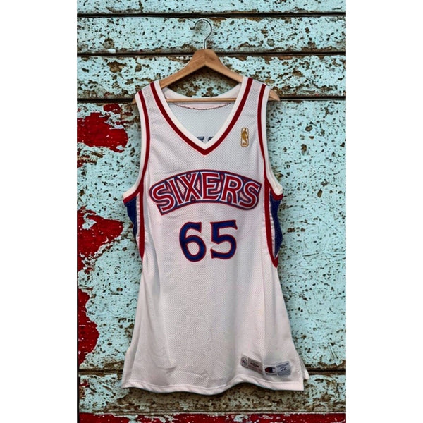 Philadelphia 76ers 96-97 Game Issued Jersey Sz 52 +4 Iverson Rookie Season