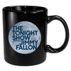 Tonight Show Jimmy Fallon Mug Black Ceramic Moon Logo 2014 NBC NWOT