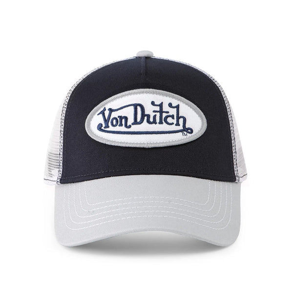 Von Dutch Classic Trucker Hat Canvas Armory Blue 462 Navy Silver NWT