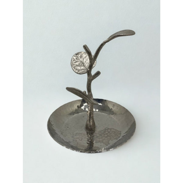 Michael Aram Silver Ring Catch Jewelry Dish Stainless Steel Leaf Branch Trinket