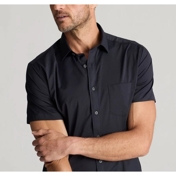 UNTUCKit Gironde Performance Short Sleeve Shirt Black XL NWOT Stretch