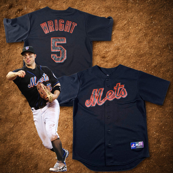 New York Mets David Wright #5 Majestic Black Alt Jersey USA Made Sz. M Rare