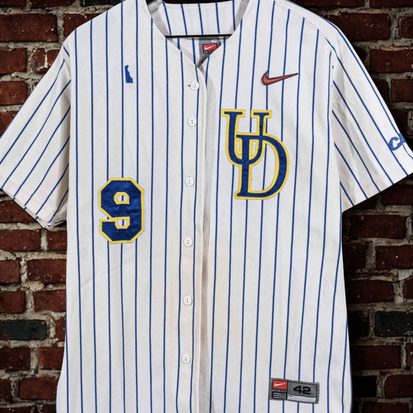 Delaware Fightin Blue Hens Game Worn Nike Baseball Jersey #9 Sz 42 (L) USA NCAA