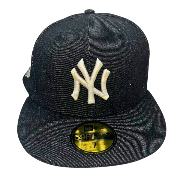 New York Yankees Denim Hat Baseball New Era 59FIFTY Cap 1999 World Series Size 7