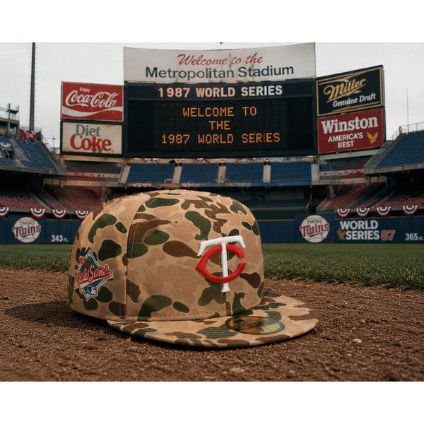 Minnesota Twins MLB 1987 World Series New Era 59FIFTY Duck Camo Hat 7 1/4 NWT