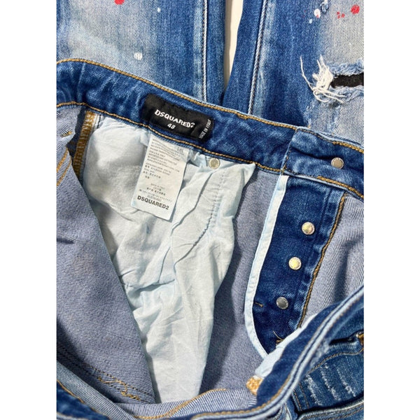 DSQUARED2 Cool Guy Distressed Paint Splatter Jeans Sz 48 32x28 Italy $539