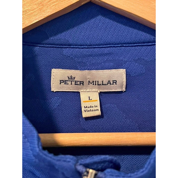 Peter Millar Perth Performance Quarter Zip Morris County Golf Club Blue Camo L