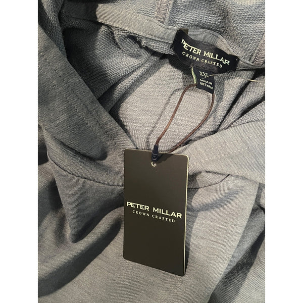 Peter Millar Excursionist Flex Merino Wool Hoodie Lunar Mens 2XL NWT $220