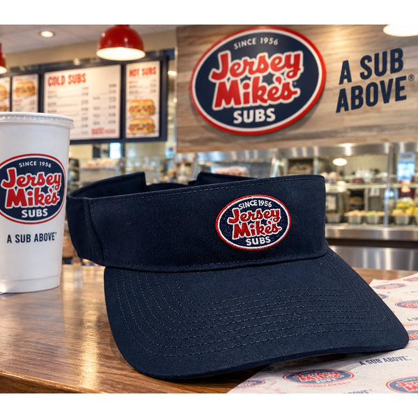 Jersey Mike's Navy Adjustable Visor Hat One Size Unisex Employee Uniform NWOT