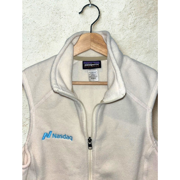 Patagonia Nasdaq Synchilla Vest Women’s L Off White Fleece Full Zip Outdoor