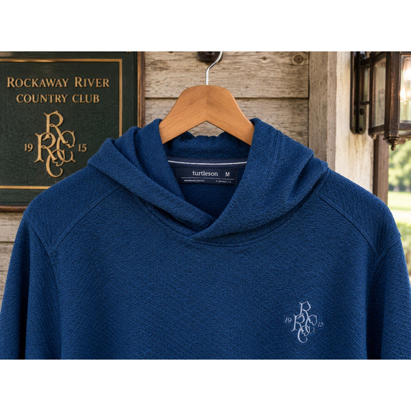 Turtleson Bellfield Hoodie Rockaway River Country Club Men's M Blue Golf NWOT