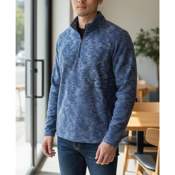 Lululemon Surge Warm Half Zip Pullover Blue Camo Rulu Running Gym Mens XL