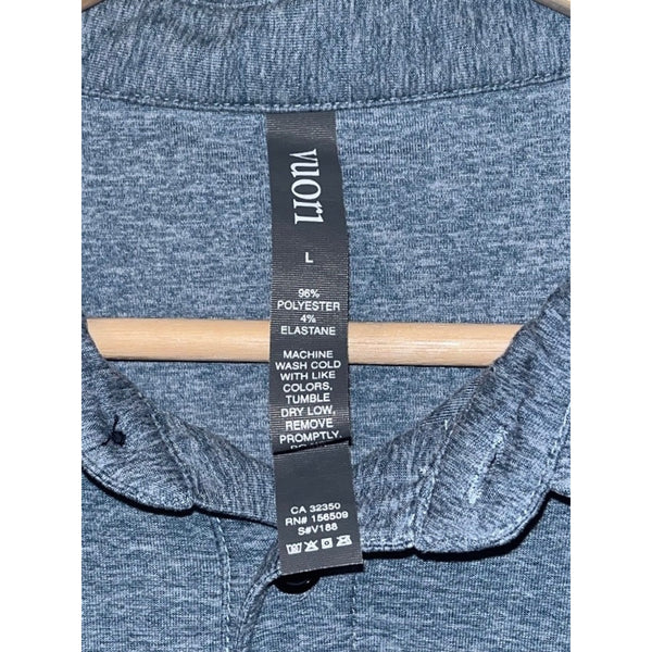 Vuori Strato Tech Polo Large Heather Blue Performance Stretch Golf Polo V188