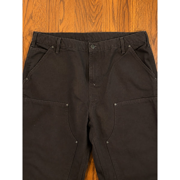 Carhartt B136 DKB Double Knee Canvas Carpenter Pants Mens 40x34 Dark Brown Work