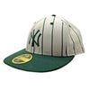New York Yankees 59FIFTY MLB Cap Hat Oatmeal Green Striped Unisex Sz. 7 3/8 RARE