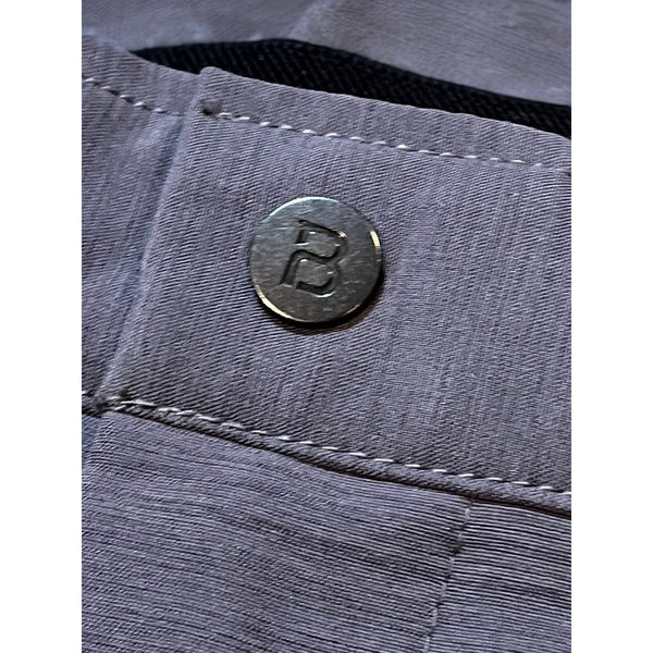BYLT Kinetic Shorts L Gray Iron Performance Chino 32x9 Zip Pocket NWOT