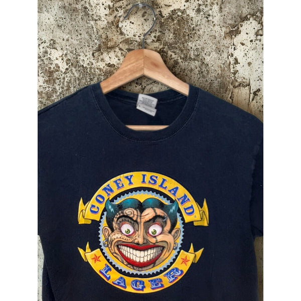 Coney Island Lager T-Shirt Shmaltz Brewing Co Graphic Beer Tee Black Sz S