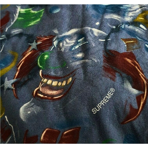 Supreme Clowns Tee Bleached Navy FW19 Week 17 Men’s Medium 100% Cotton