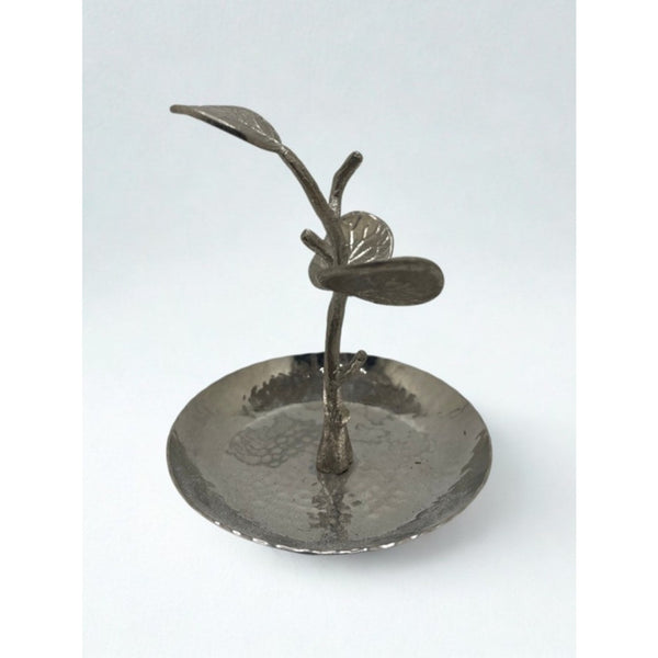 Michael Aram Silver Ring Catch Jewelry Dish Stainless Steel Leaf Branch Trinket