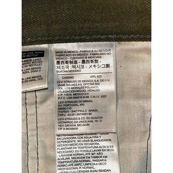 Levi’s 501 Jeans 42x30 Men White Oak Cone Denim Selvedge Olive Green Rare