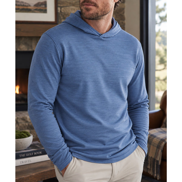 Peter Millar Excursionist Flex Merino Wool Hoodie Lunar Mens 2XL NWT $220