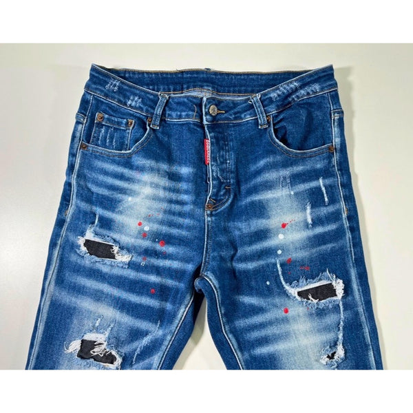 DSQUARED2 Cool Guy Distressed Paint Splatter Jeans Sz 48 32x28 Italy $539