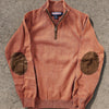 Vineyard Vines Mens Wool Mock Neck Half Zipped Pullover Sweater Orange Size L