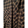 Banana Republic Western Pearl Snap Shirt XL Brown Plaid Vintage Cowboy L/S