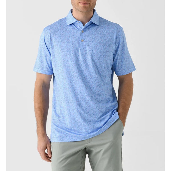 Peter Millar Summer Comfort Macaw Polo Shirt 2XL Blue Bird Print MS25EK26S NWT