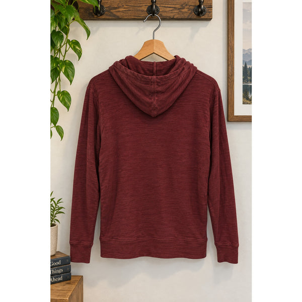 Faherty Sunwashed Organic Cotton Hoodie Men's Small Mahogany Pullover NWOT
