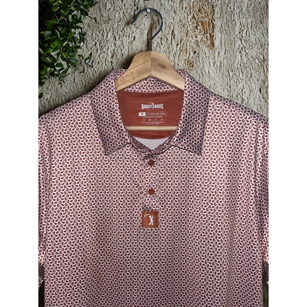 Bogey Bros "Get In The Hole" Golf Polo Shirt Men's Medium White Brown **NWOT**