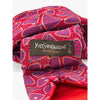Yves Saint Laurent Vintage 80s Silk Tie Navy Red Geometric Italy Handmade Retro