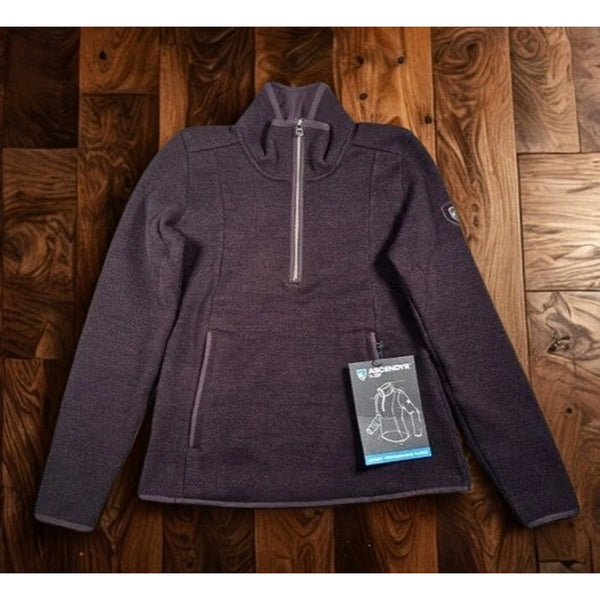 Kuhl Ascendyr 1/4 Zip Fleece Womens M Ganache Pullover Hiking Top MSRP $110