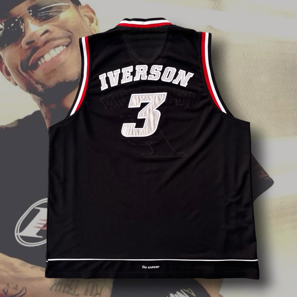 Allen Iverson AI I3 The Answer Reebok Jersey Mens Large Black Vintage Y2K Rare