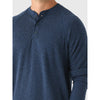 Faherty Cloud Henley Long Sleeve Navy Blue Heather Sz. 2XL NWOT Pima Cotton $98