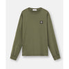 Stone Island Compass Logo Patch Olive Green Long Sleeve T-Shirt Mens L Authentic