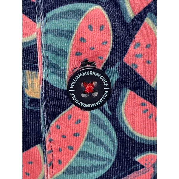 William Murray Seed Spitters Polo Shirt Golf Watermelon Print Men's Large NWOT