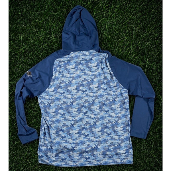 Johnnie-O Dash Performance Hoodie XL Lake Blue Green Brook Golf Club NJ NWOT