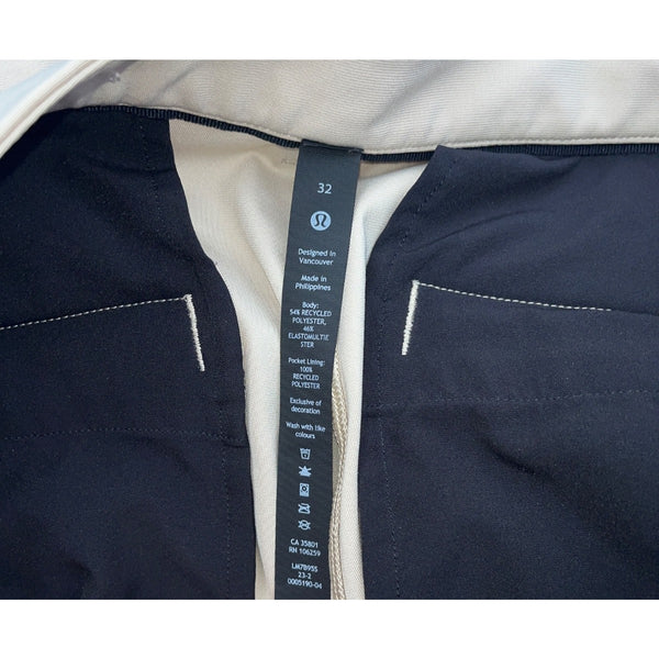 Lululemon Commission Short Relaxed 7" ABC Warpstreme Khaki 32 Men's NWOT