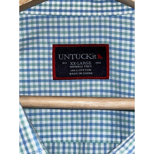 UNTUCKit Pio Cesare Button Down Shirt 2XL Check Plaid Long Sleeve Casual EUC