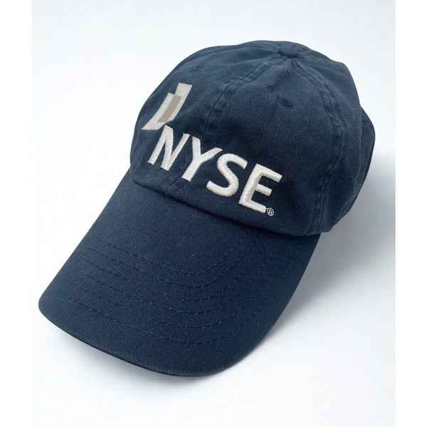 NYSE New York Stock Exchange Leather Strap Dad Hat Navy Cotton Adjustable Cap