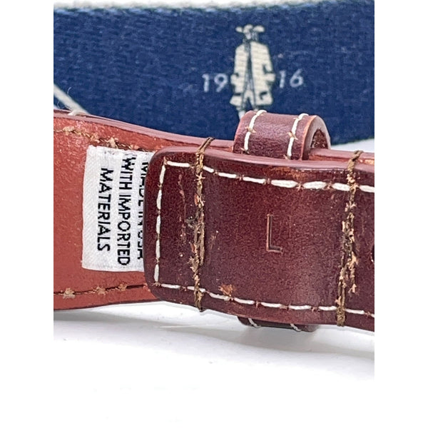 Peter Millar Quaker Ridge Golf Club Youth Belt Large Blue Woven Leather 30"