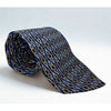 Paolo Gucci Vintage Equestrian Silk Tie Navy Blue Gold Geometric Made in Italy