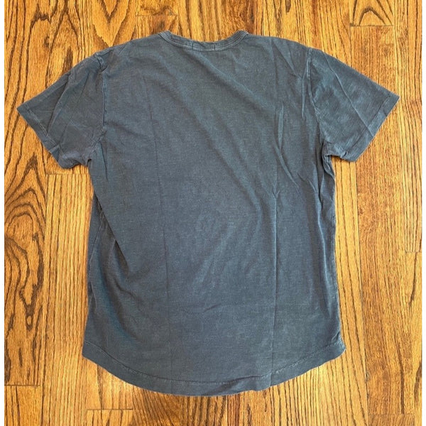 Buck Mason Curved Hem Slub Cotton T Shirt Sz. Small Blue Made in USA BM11001.102