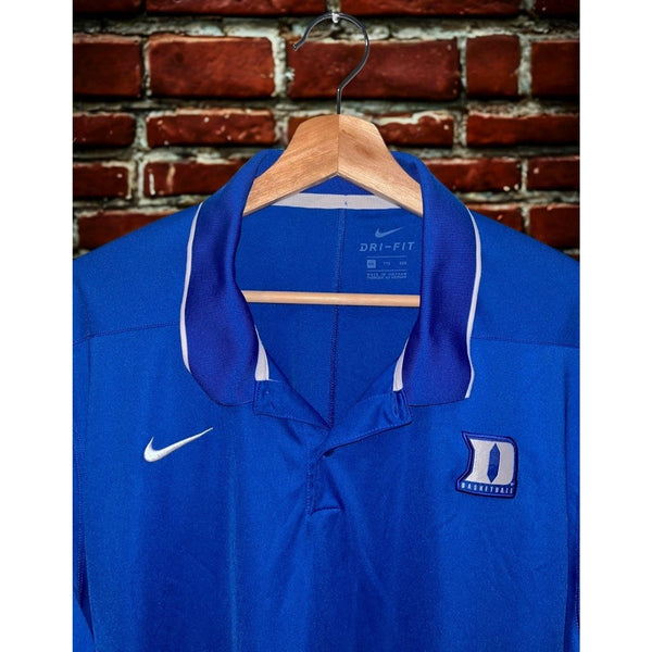 Nike Duke Blue Devils Basketball Team Issued Dri-FIT Polo Shirt Blue 2XL NCAA