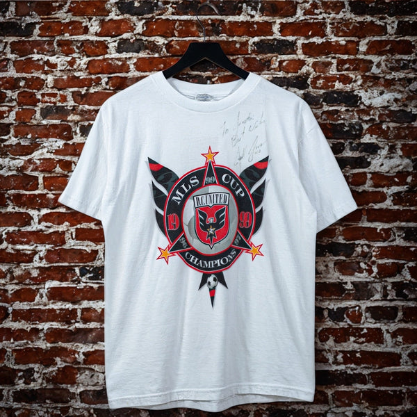 Jeff Agoos Signed DC United 1999 MLS Cup Champions T-Shirt Adidas USA World Cup
