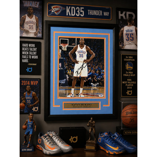 Kevin Durant Signed Autographed Framed Oklahoma City Thunder 11x14 Photo PSA DNA